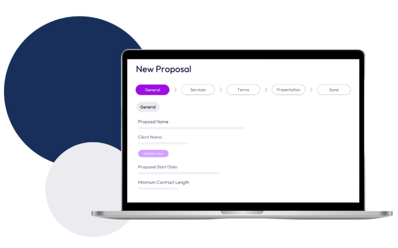 Creating a new proposal in KickStart with services and terms